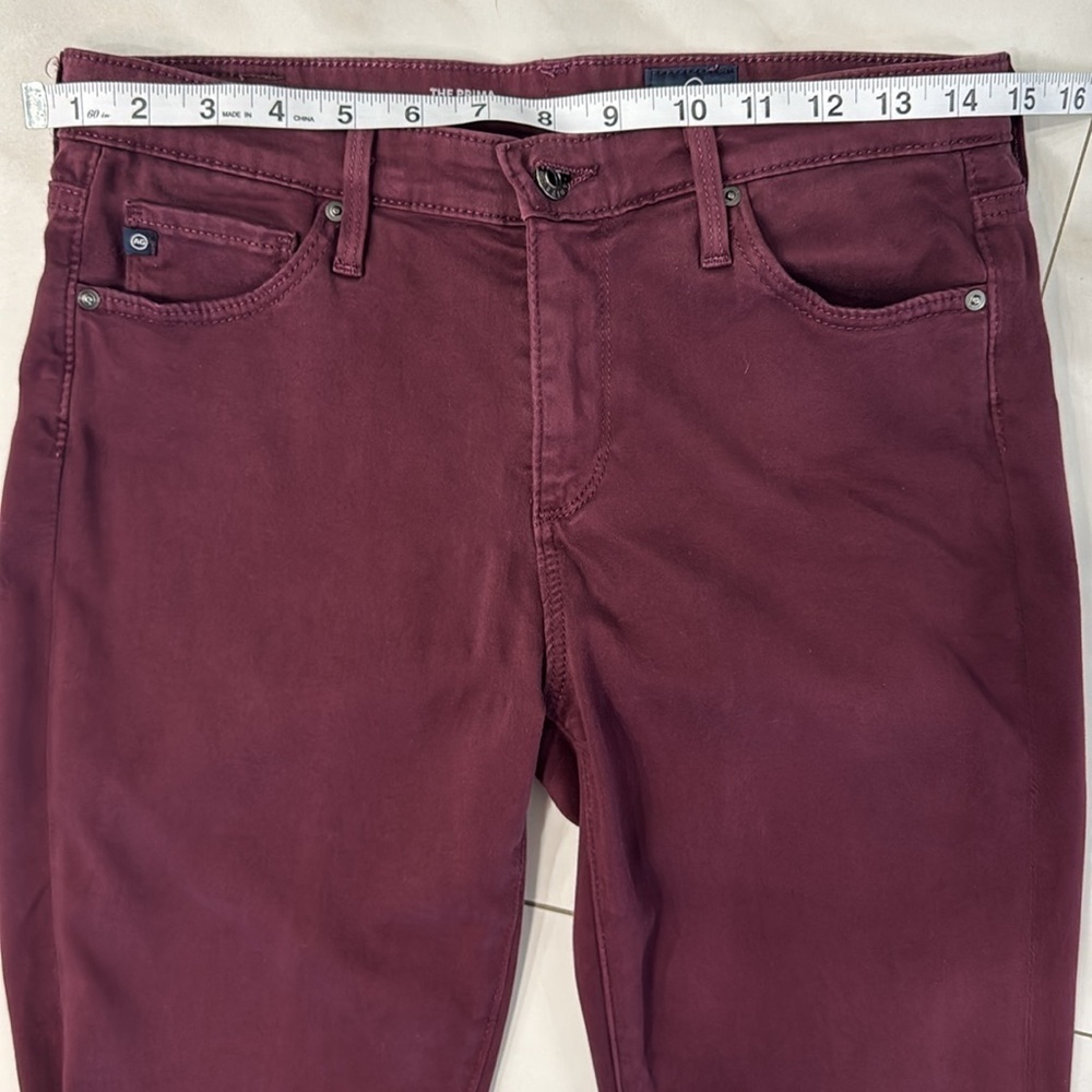 Ag Adriano Goldschmied Prima Mid Rise Cigarette Pants in Wine. Sz 27 - Picture 4 of 9
